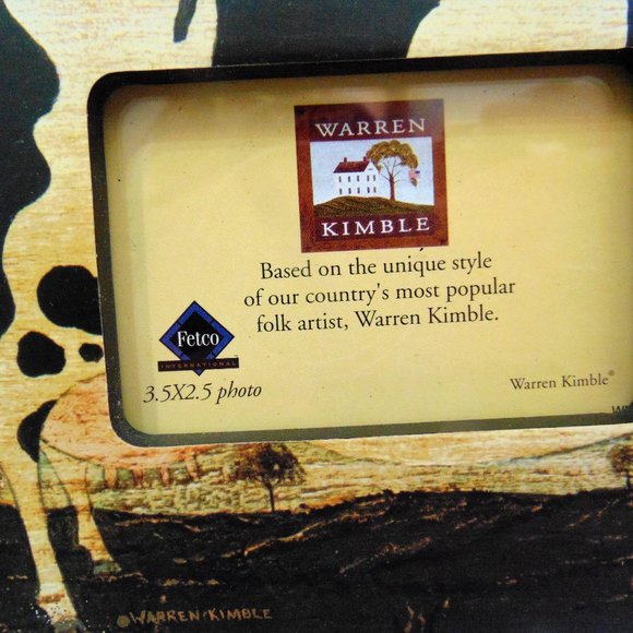 Warren Kimble Artist Cow Photo Frame Dairy Folk Art Country Rustic Decor Picture - Picture 2 of 4